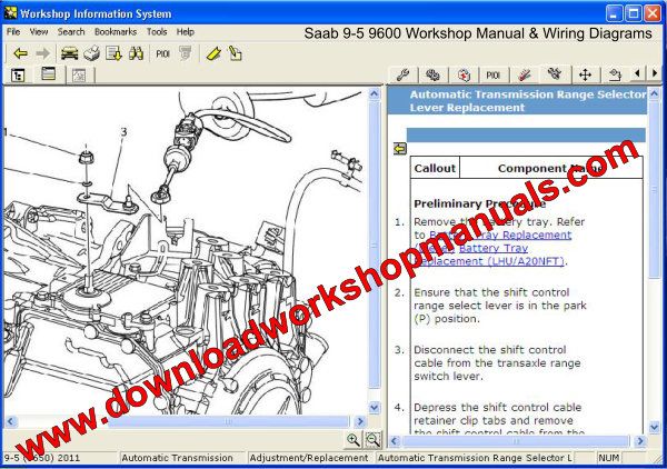 Saab 9-5 9600 Workshop Manual